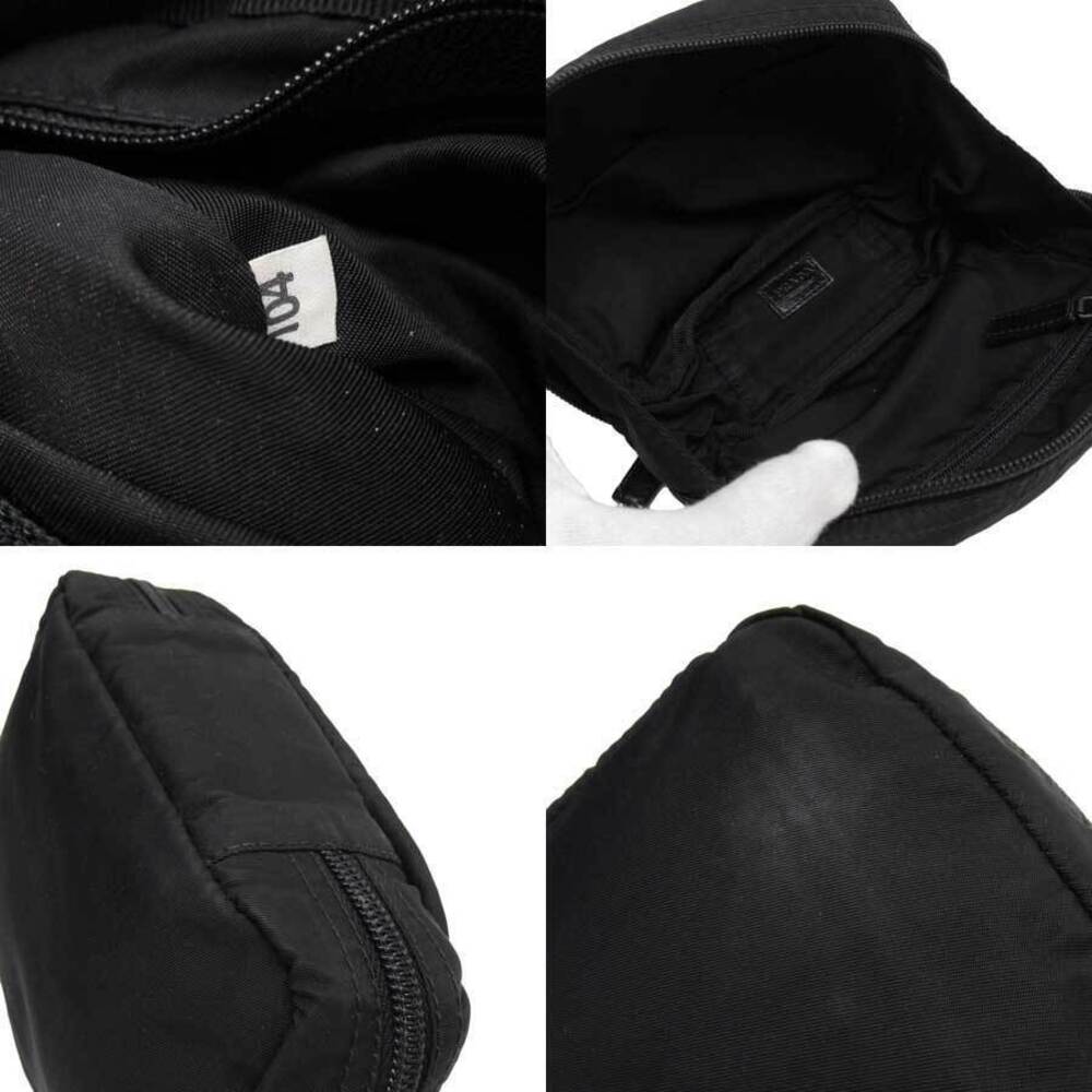Prada makeup pouch multi purpose case triangle logo black leather - Picture 2 of 3